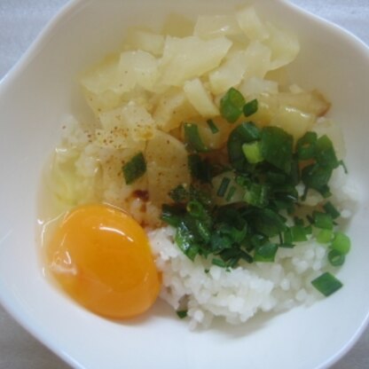 朝食に頂いたよ♪べったら漬け、大好き☆沢庵とはまた違った美味しさがあるよね（＾－＾）ネギ＆卵との相性もばっちりですごく美味しかったよ☆ごちそう様！